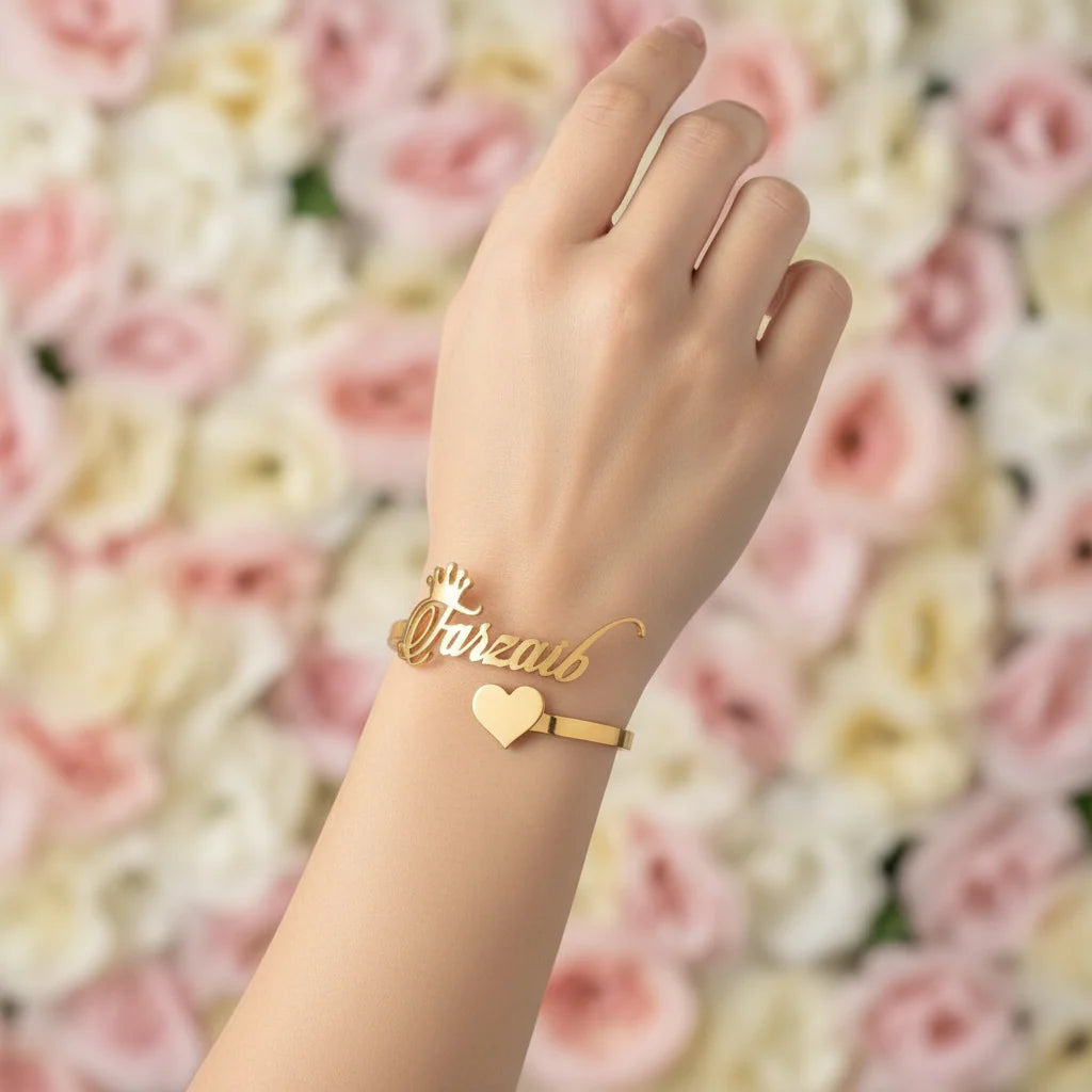 Candle Script Queen Name Bangle