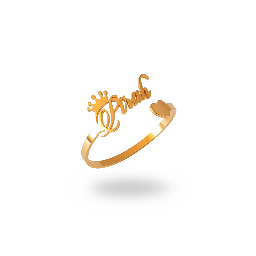 Personalized Cursive Crown Name Bangle