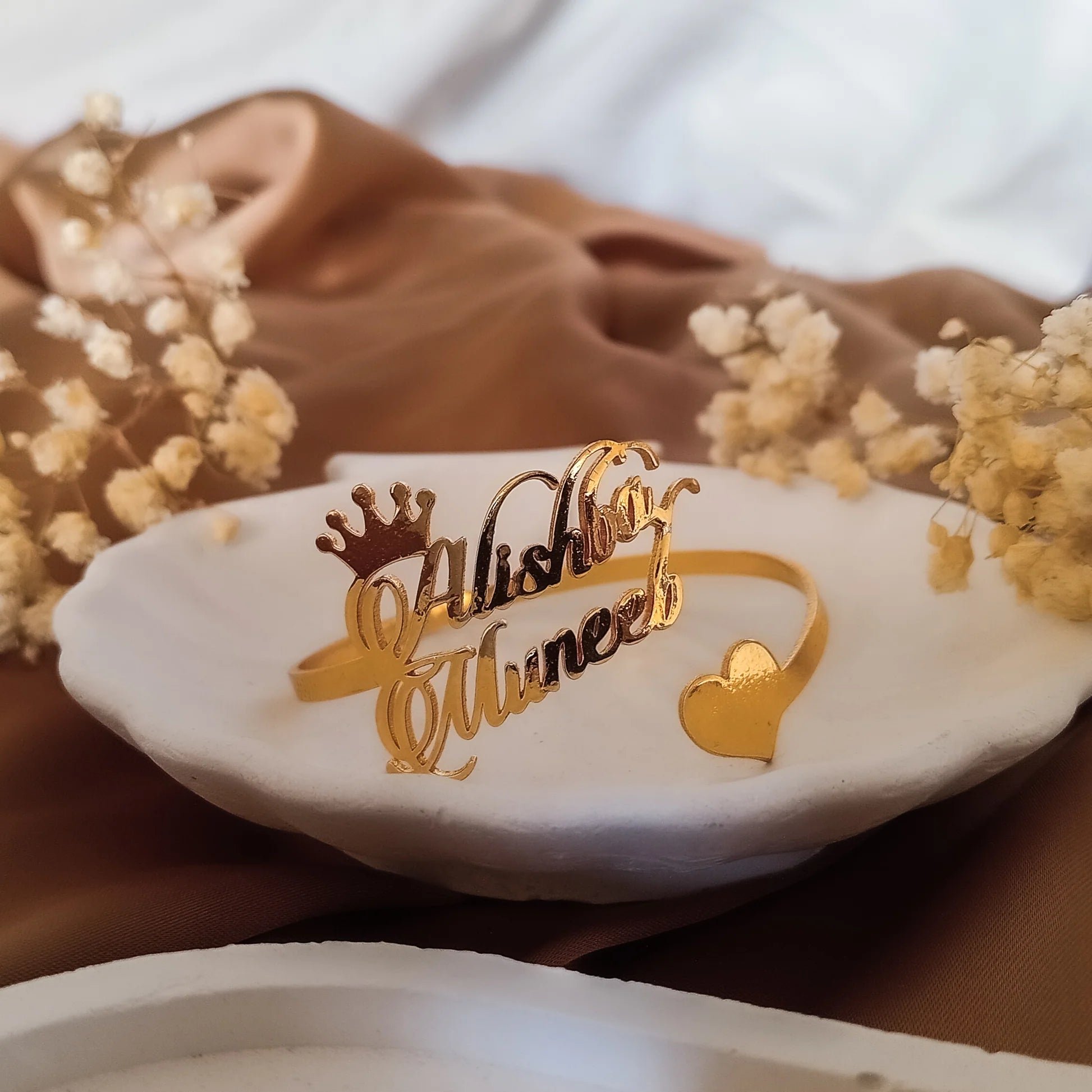 Personalized Cursive Crown Name Bangle