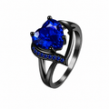 18K PVD Gold Zircon Heart Promise Ring For Female Only