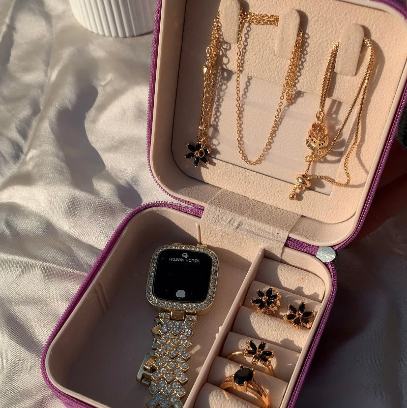 Luxury Women’s Jewelry Gift Box Set – Watch, Earrings, Ring & Necklace