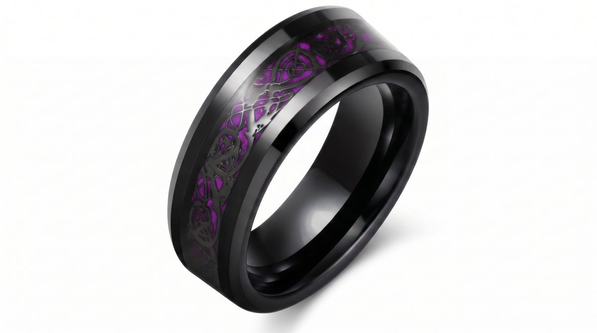 18K PVD Gold Zircon Heart  Promise Ring For Male Only