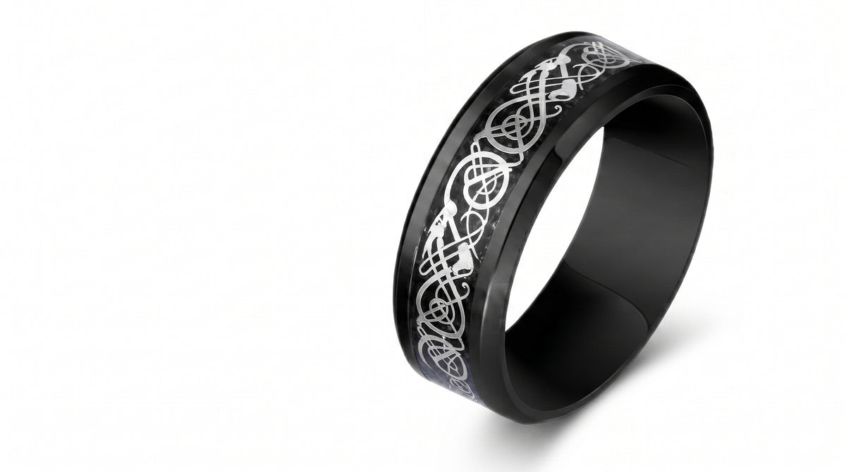 18K PVD Gold Zircon Heart  Promise Ring For Male Only