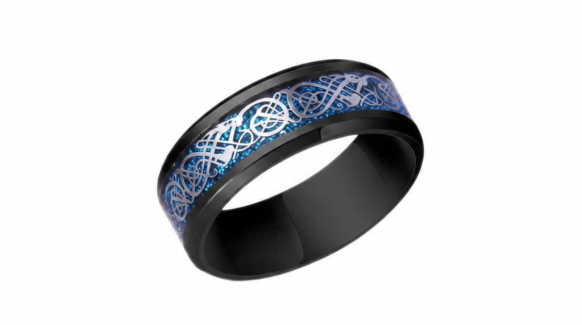 18K PVD Gold Zircon Heart  Promise Ring For Male Only
